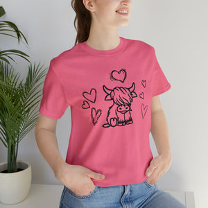 Highland Cow Love Short Sleeve T-Shirt