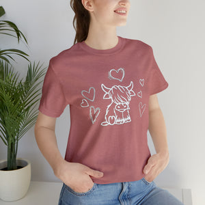 Highland Cow Love Short Sleeve T-Shirt