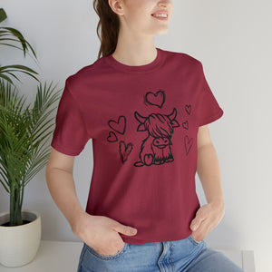 Highland Cow Love Short Sleeve T-Shirt