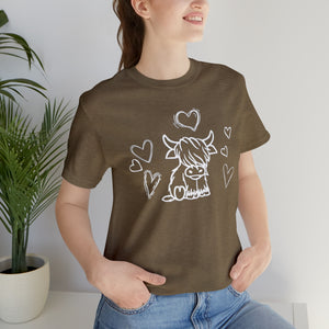 Highland Cow Love Short Sleeve T-Shirt