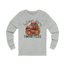 Load image into Gallery viewer, Autumn Leaves and Pumpkins Please Long Sleeve T-Shirt
