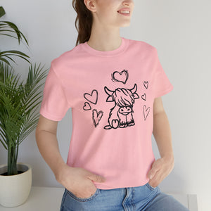 Highland Cow Love Short Sleeve T-Shirt