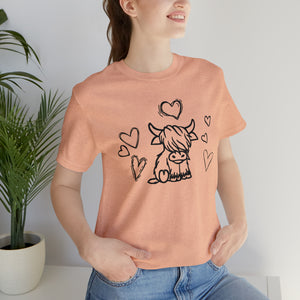 Highland Cow Love Short Sleeve T-Shirt