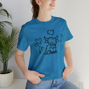 Highland Cow Love Short Sleeve T-Shirt