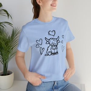 Highland Cow Love Short Sleeve T-Shirt