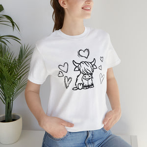 Highland Cow Love Short Sleeve T-Shirt