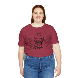 Highland Cow Love Short Sleeve T-Shirt