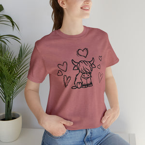 Highland Cow Love Short Sleeve T-Shirt