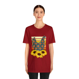 Chicken Sunflowers Short Sleeve T-Shirt