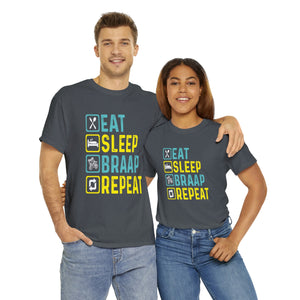 Eat Sleep Braap Repeat Heavy Cotton T-Shirt