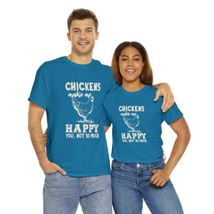 Chickens Make Me Happy Heavy Cotton T-Shirt