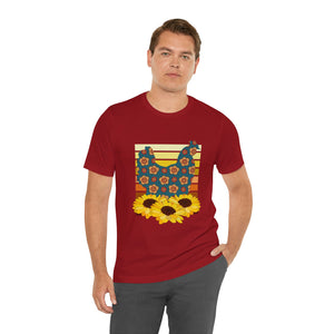 Chicken Sunflowers Short Sleeve T-Shirt