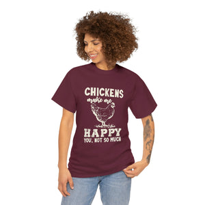 Chickens Make Me Happy Heavy Cotton T-Shirt