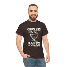 Load image into Gallery viewer, Chickens Make Me Happy Heavy Cotton T-Shirt
