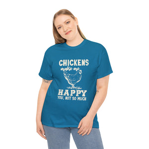 Chickens Make Me Happy Heavy Cotton T-Shirt