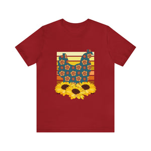 Chicken Sunflowers Short Sleeve T-Shirt