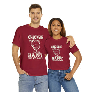 Chickens Make Me Happy Heavy Cotton T-Shirt