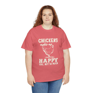 Chickens Make Me Happy Heavy Cotton T-Shirt