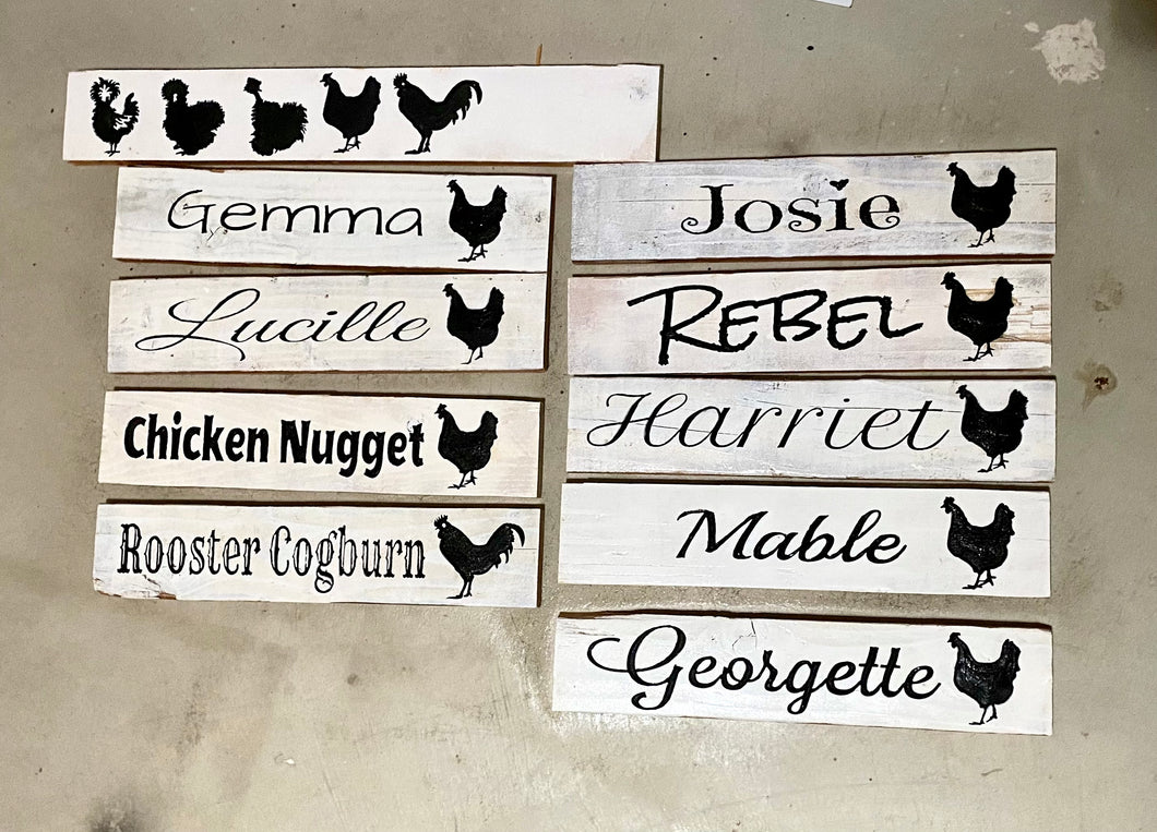 Chicken Name Signs