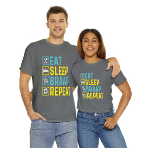 Eat Sleep Braap Repeat Heavy Cotton T-Shirt