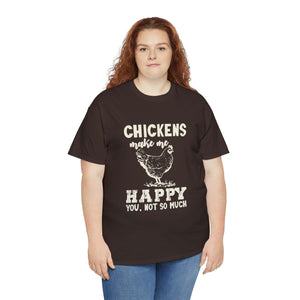 Chickens Make Me Happy Heavy Cotton T-Shirt