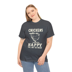 Chickens Make Me Happy Heavy Cotton T-Shirt