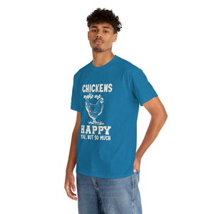 Chickens Make Me Happy Heavy Cotton T-Shirt