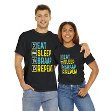 Load image into Gallery viewer, Eat Sleep Braap Repeat Heavy Cotton T-Shirt
